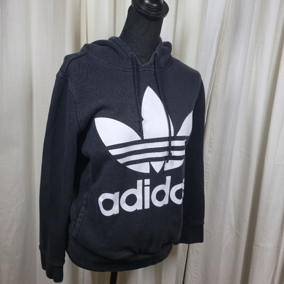 Adidas Adicolor Trifold Black Hoodie Sweatshirt - Picture 5 of 16